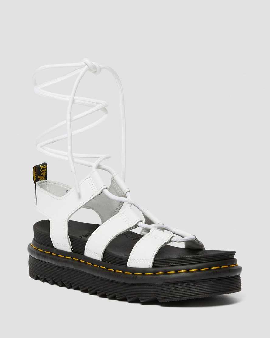 Dr. Martens Nartilla Nahka Gladiator Naisten Platform Sandaalit - Valkoinen Sandaalit [723-EYZKWH]